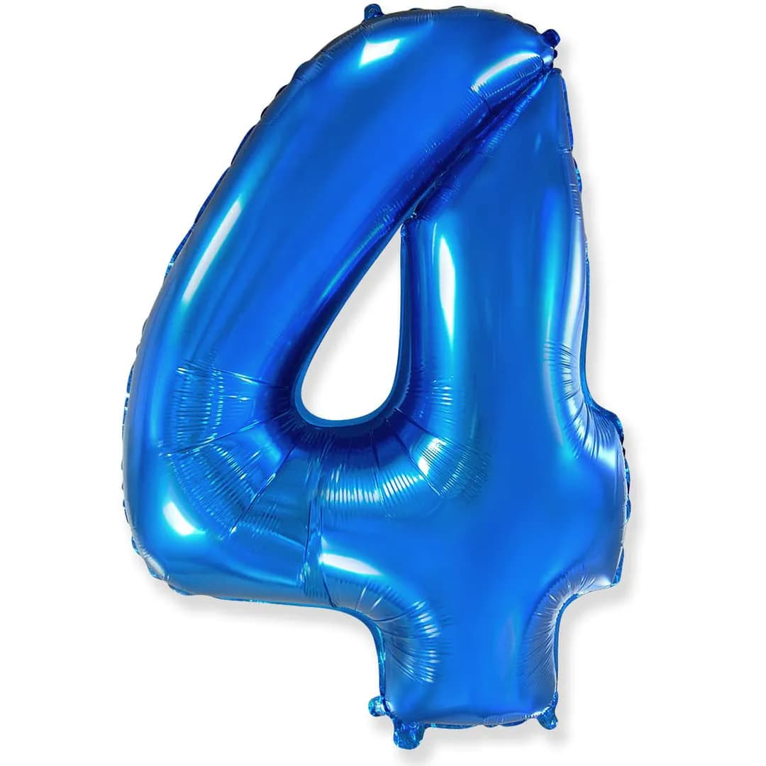 Цифра "4" Синий, 66 см