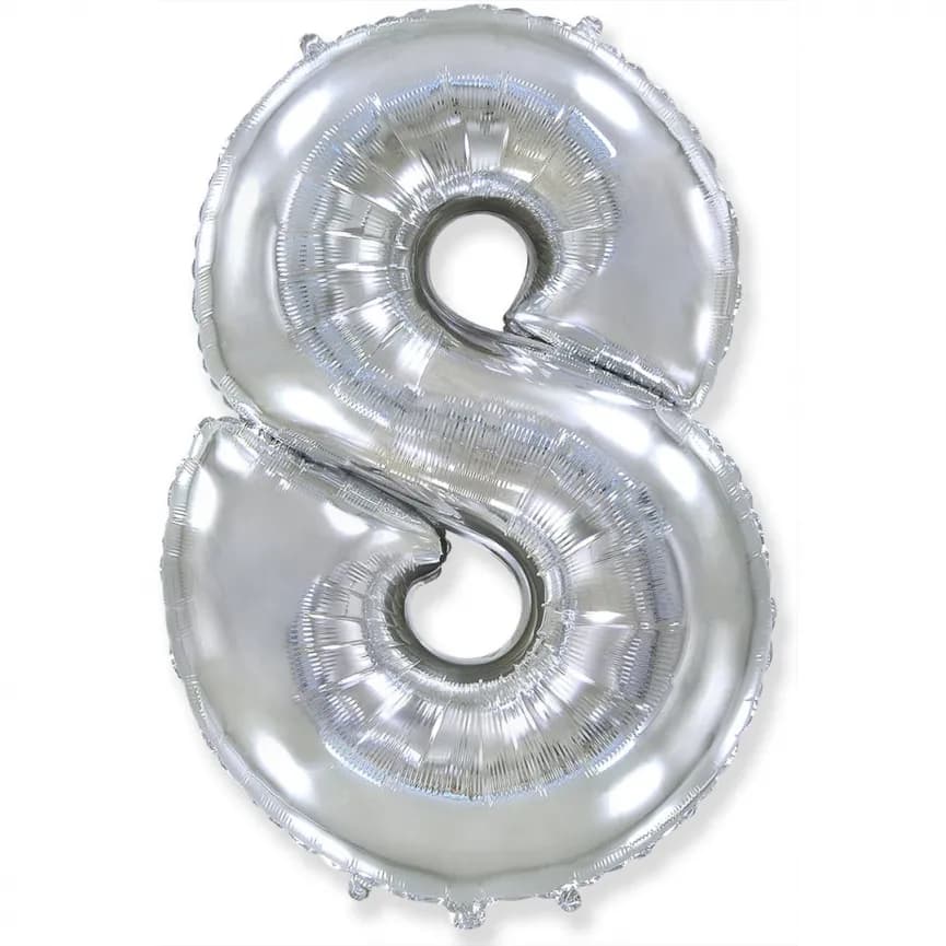 Цифра "8" Серебро, 66 см