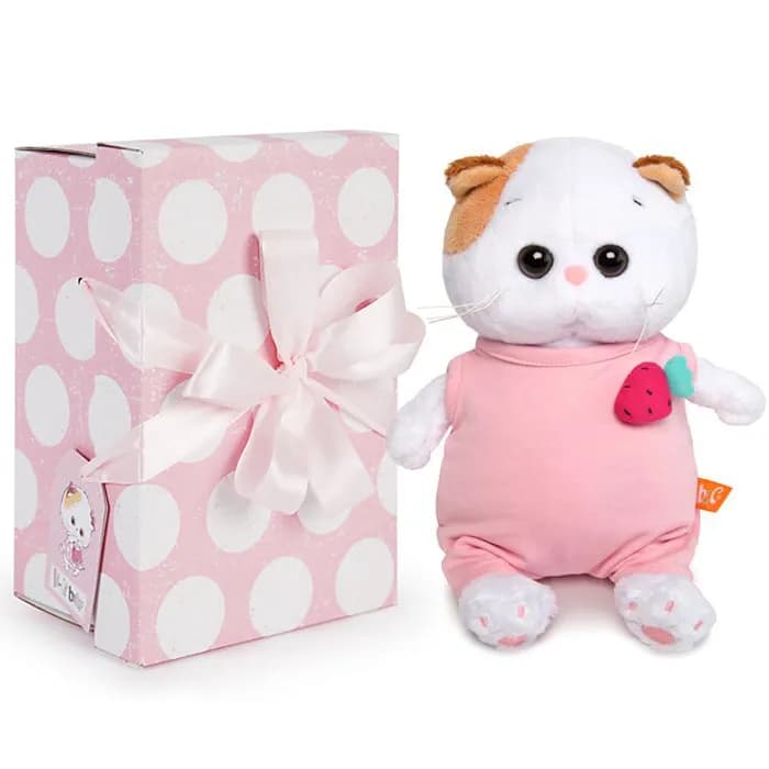 Ли-Ли BABY в розовом комбинезоне с клубничкой