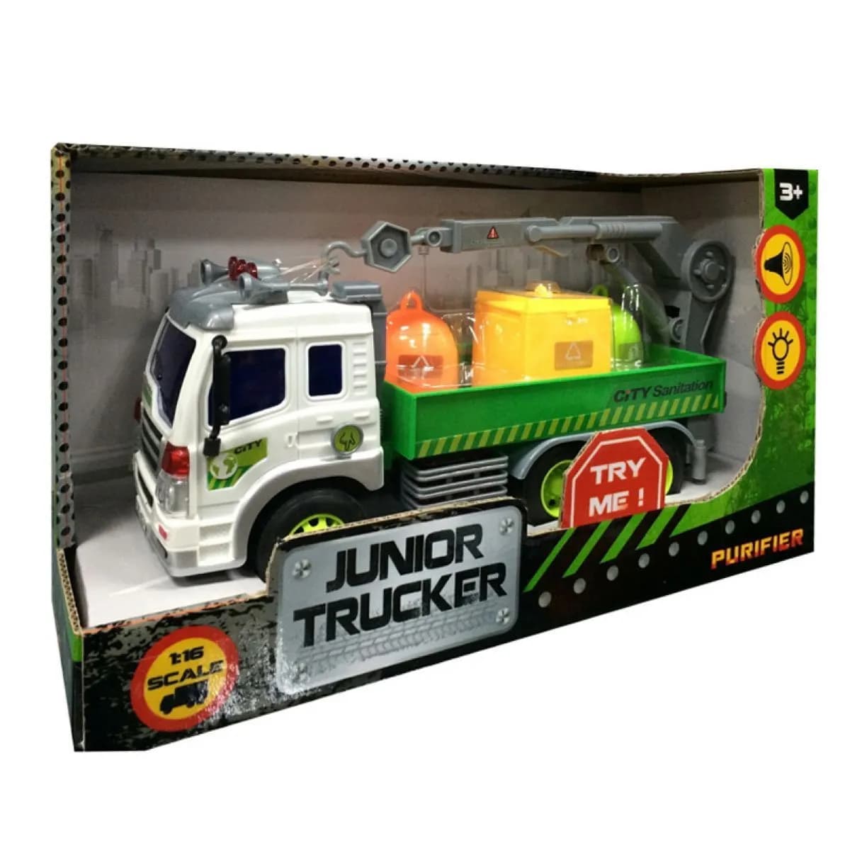 Инерционная машина Junior Trucker - Погрузчик (свет, звук), 1:16