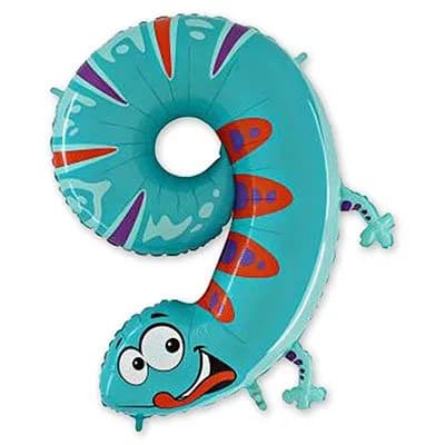 Цифра "9" Grabo животные Ящерица
