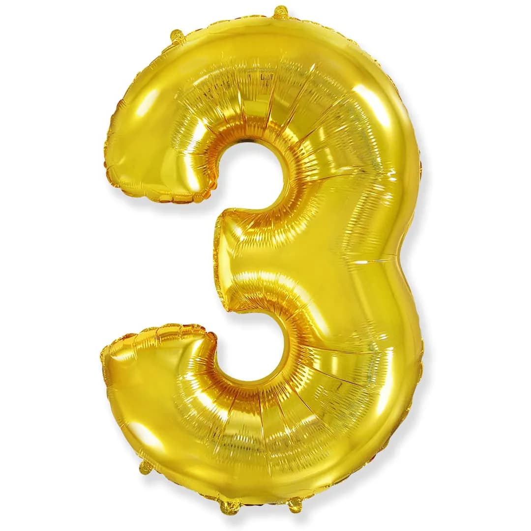 Цифра "3" Золото, 66 см