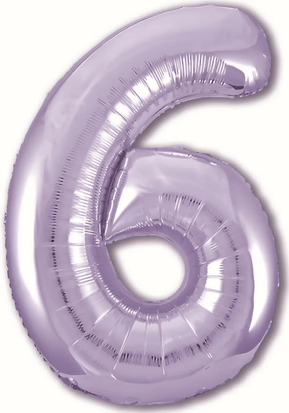 Фольгированный шар цифра 6 пастель lavender