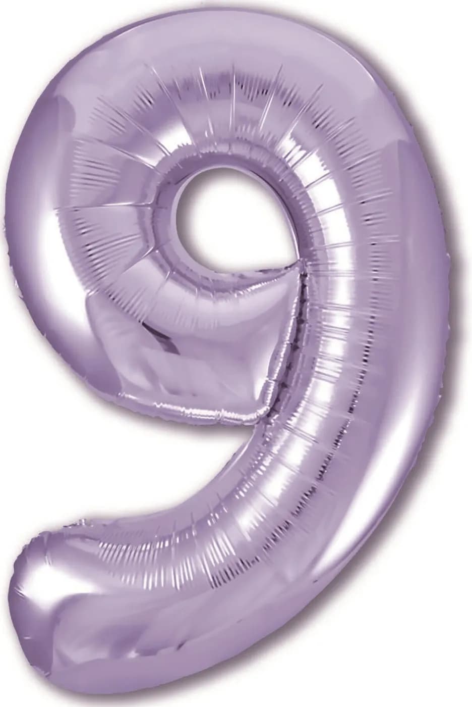 Фольгированный шар цифра 9 пастель lavender