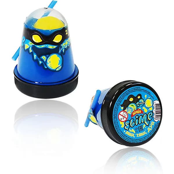 Тянущийся слайм Slime Ninja, Смешивай цвета 2 в 1, Синий, Желтый