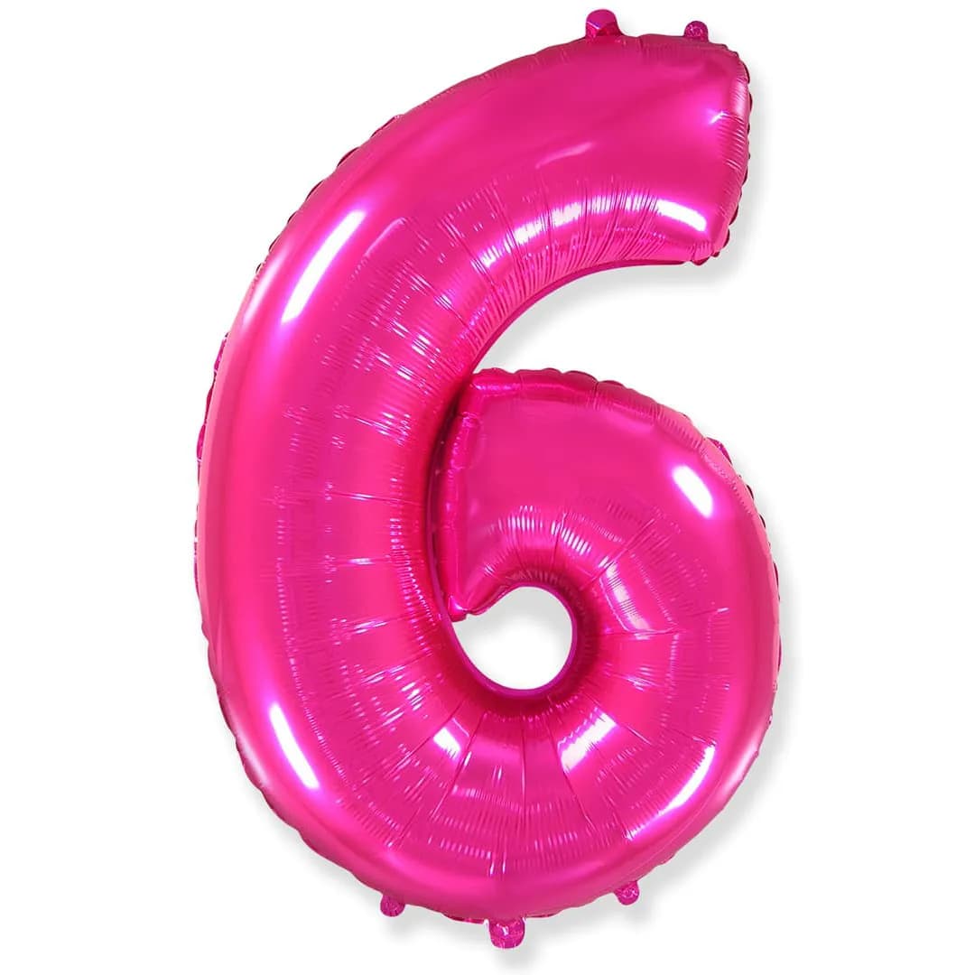 Цифра "6" Фуксия, 66 см