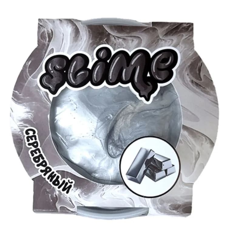 Лизун Slime - Mega, магнитится, серебряный