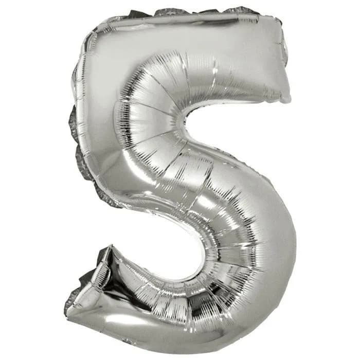 Цифра "5" Серебро, 66 см